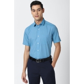 Men Blue Regular Fit Formal Half Sleeves Formal Shirt