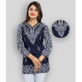 Meher Impex - Blue Crepe Women''s Straight Kurti - 3XL