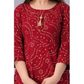 Smien - Maroon Rayon Womens Flared Kurti ( Pack of 1 ) - None