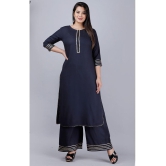 MAUKA - Blue Straight Rayon Women's Stitched Salwar Suit ( Pack of 1 ) - None