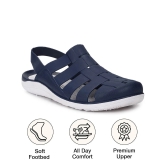 UrbanMark Men Perforated Water-Resistance Clog Sandals- Navy - None