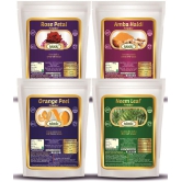 Biotic Rose Petal, Amba Haldi ,Orange Peel & Neem Leaf Powder for Face Hair 400 gm Pack of 4