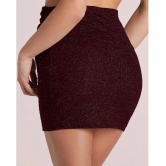 Addyvero Maroon Embellished Skirt Top Set - None