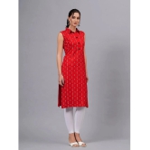 JC4U Rayon Printed Straight Womens Kurti - Red ( Pack of 1 ) - None