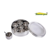 HomePro - Masala Dabba SS Steel Silver Spice Container ( Set of 1 ) - Silver