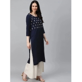 JC4U - Navy Blue Rayon Womens Straight Kurti ( Pack of 1 ) - None