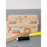 Market99 Sewing Set - Beige Tin Rectangular Glossy Finish