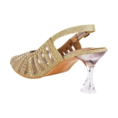 Shoetopia Gold Women''s Sandal Heels - None