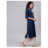 Alena Navy Rayon Straight Kurti - XXL