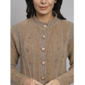 eWools.in Woollen Round Neck Women's Buttoned Cardigans - Brown ( ) - None