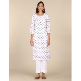 Karigari - White Rayon Women's Straight Kurti ( Pack of 1 ) - None