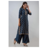 Lee Moda - Blue Straight Rayon Women's Stitched Salwar Suit ( Pack of 1 ) - L