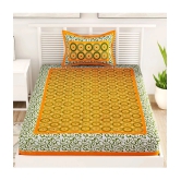 unique choice Cotton Abstract Printed Single Bedsheet with 1 Pillow Cover - Yellow - Yellow