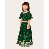 Ethnic Wear Georgette Silk Embroidered Indian Style Full Stitched Lehenga Choli Set-Green / 4 Years-5 Years