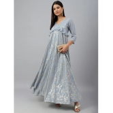 Janasya - Grey Georgette Womens Fit & Flare Dress ( Pack of 1 ) - None