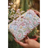 Huben  Rainbow Pearl Chikankari Clutch