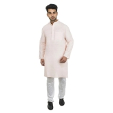 DESHBANDHU DBK Peach 100 Percent Cotton Kurta Single - None