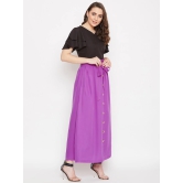 Women Black & Purple Flutter Sleeves Top with Skirt