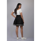 Solid Skirt For Women Black Pleated Knee Length Skirt (OTLKT1006)-Black / L