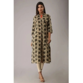 MAUKA - Green Cotton Womens Front Slit Kurti ( Pack of 1 ) - None