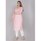 JC4U - Pink Cotton Womens Straight Kurti ( Pack of 1 ) - None