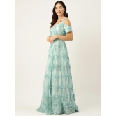 Desginer Sea Green Net Gown-S