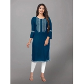 Kapadia - Blue Rayon Womens Straight Kurti ( Pack of 1 ) - None