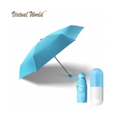 Stylish Capsule Mini Travel Umbrella 4 fold Compact Umbrella - Blue