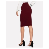 Addyvero Cotton Lycra Pencil Skirt - Maroon Single - 30