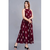 SIPET - Maroon Rayon Womens Anarkali Kurti ( Pack of 1 ) - None