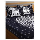 Uniqchoice Cotton Double Bedsheet with 2 Pillow Covers ( 240 cm x 215 cm ) - Black