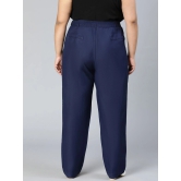 Oxolloxo Women Navy Blue High-Rise Trousers