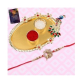 Stylish Classic  Look BAL GOPAL Pendant   Rakhi For  Bhaiya/Brother/Bhai With Roli Chawal And 1 Greeting Card 1 Kankawati Pooja Thali - None