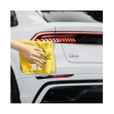 SOFTSPUN Microfiber Cloth - 4 pcs - 40x40 cms - 340 GSM Yellow - Thick Lint & Streak-Free Multipurpose Cloths - Automotive Microfibre Towels for Car Bike Cleaning Polishing Washing & Detaili