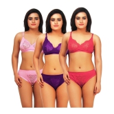 TCG Multi Color Cotton Lycra Bra & Panty Set - 38