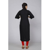 JC4U - Black Rayon Womens Straight Kurti ( Pack of 1 ) - None