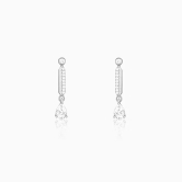 Zircon Silver Night Earrings