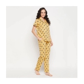 Clovia - Yellow Cotton Blend Womens Nightwear Nightsuit Sets ( Pack of 1 ) - None