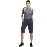 Solid Women Dark Grey Cargo Shorts, Sports Shorts, Casual Shorts, Regular Shorts