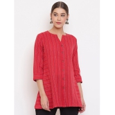 Janasya - Red Cotton Womens Ethnic A-Line Top ( Pack of 1 ) - None