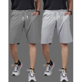 Septem Medium Grey Cotton Blend Mens Gym Shorts ( Pack of 2 ) - None