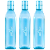 Milton Prive PET Water bottle (Set of 3, 1 Litre Each) Sky Blue - Sky Blue