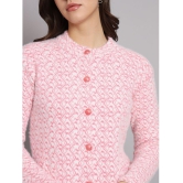 eWools.in Woollen Round Neck Women''s Buttoned Cardigans - Pink ( ) - None