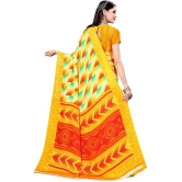 LEELAVATI - Yellow Crepe Saree With Blouse Piece ( Pack of 1 ) - Yellow