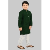 J D Creation Green Chanderi Boys Kurta Sets ( Pack of 1 ) - None