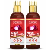 Lovelook Onion Black Seed Hair Oil - WITH COMB 200 mL Pack of 2