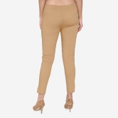 Women's Cotton Formal Trousers - Beige Beige 4XL