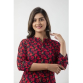 MAUKA - Red Rayon Women''s A-line Kurti ( Pack of 1 ) - None