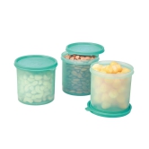 HOMETALES Plastic Multi-Purpose Food Container, 800ml Each, Green, (3U) - Green