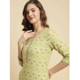 Rangita Women Green Rayon Floral Printed Knee Length Straight Kurti - None